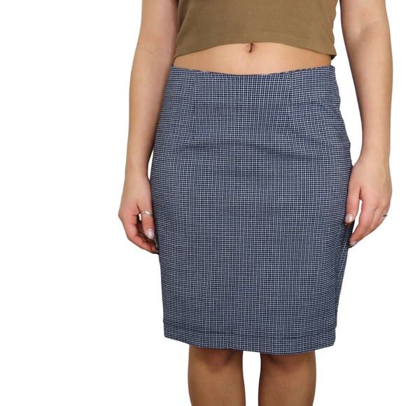 Y2k Derek Heart Blue Plaid Mini Skirt Preppy Medium - Picture 1 of 9